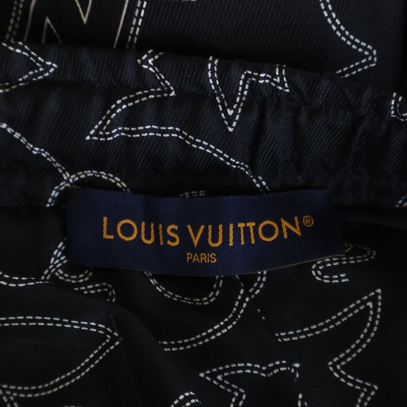 Louis Vuitton Monogram Bandana Allover Print Silk Pants Navy Mrr