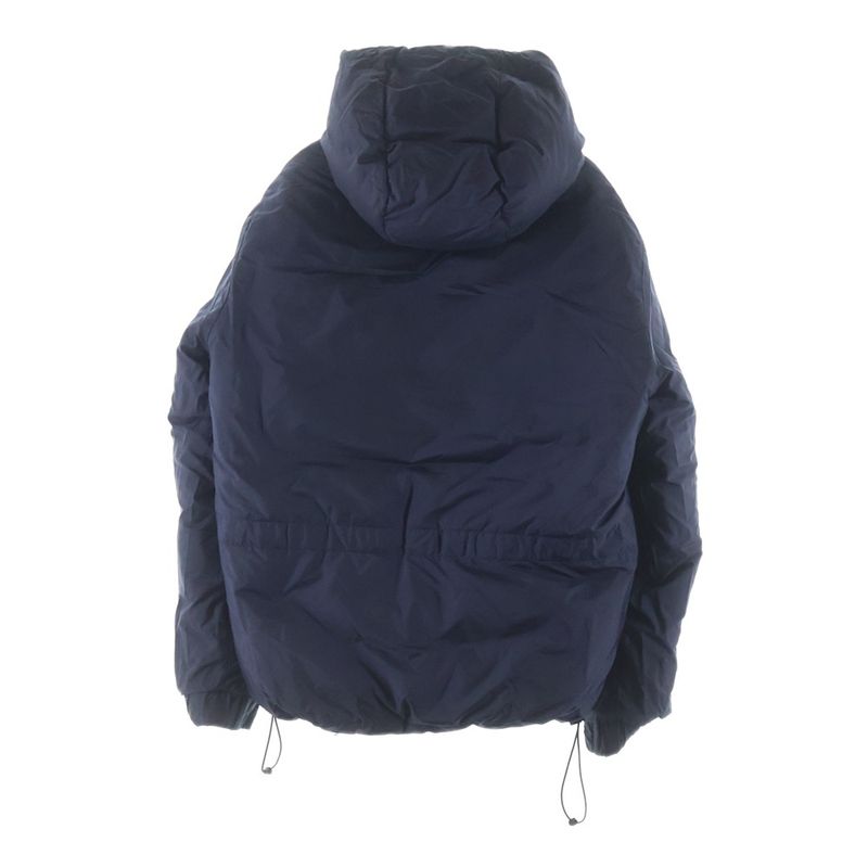 Moncler Reversible Hoodie Boa Down Jacket White Navy