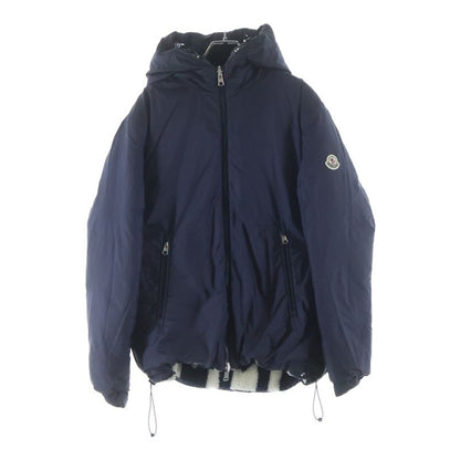 Moncler Reversible Hoodie Boa Down Jacket White Navy