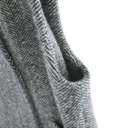 Bottega Veneta Sleeveless Felted Wool Chevron Coat Gray White