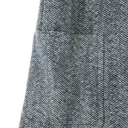 Bottega Veneta Sleeveless Felted Wool Chevron Coat Gray White