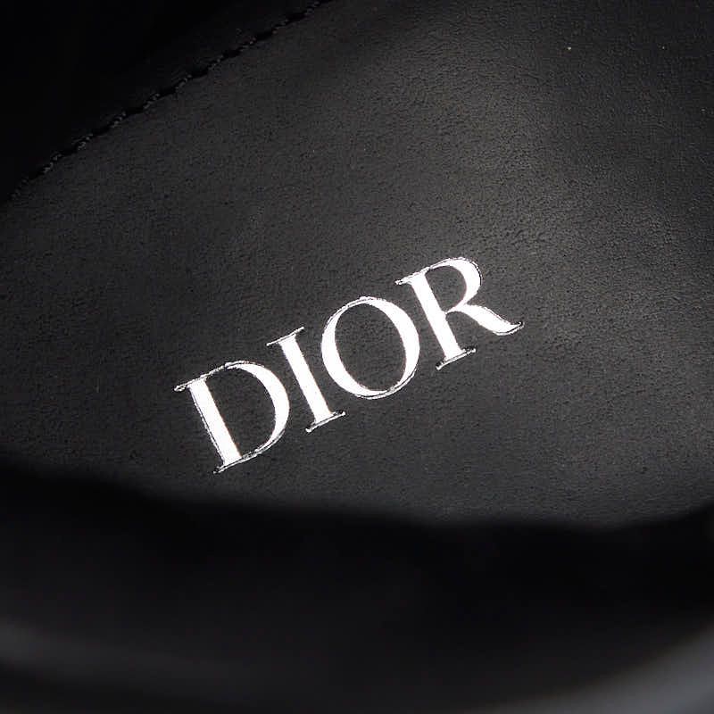 Dior Oblique Garden Lace Up Boots 40 Black Multicolor Rubber Canvas