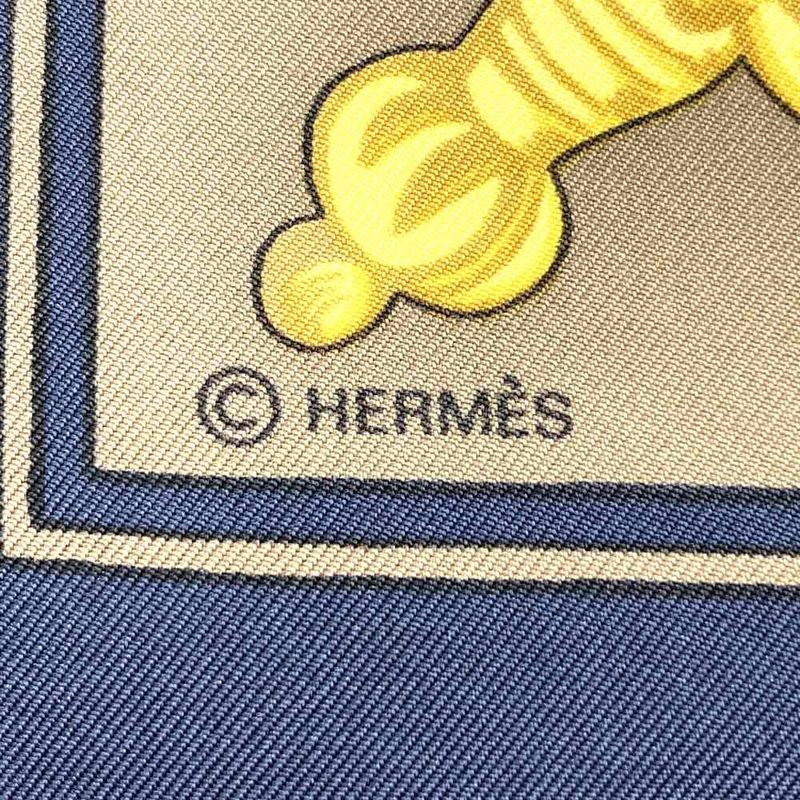 Hermes Carre 90 Scarf le Tarot Card Silk Navy