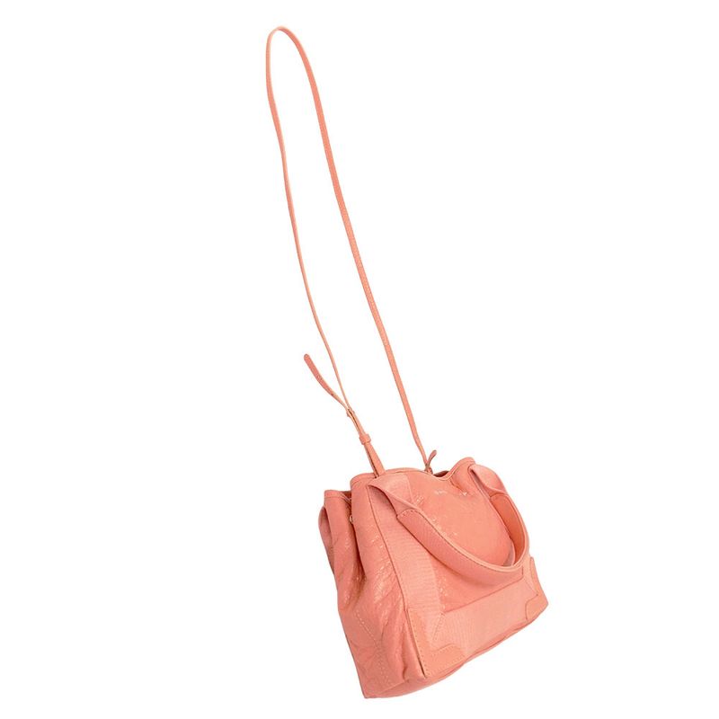 Balenciaga 2-Way Shoulder Bag Leather Navy Cabas XS Salmon Pink Handheld