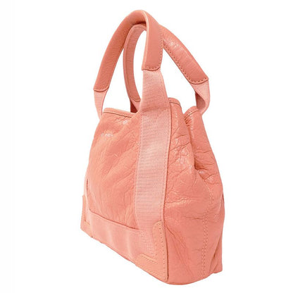 Balenciaga 2-Way Shoulder Bag Leather Navy Cabas XS Salmon Pink Handheld