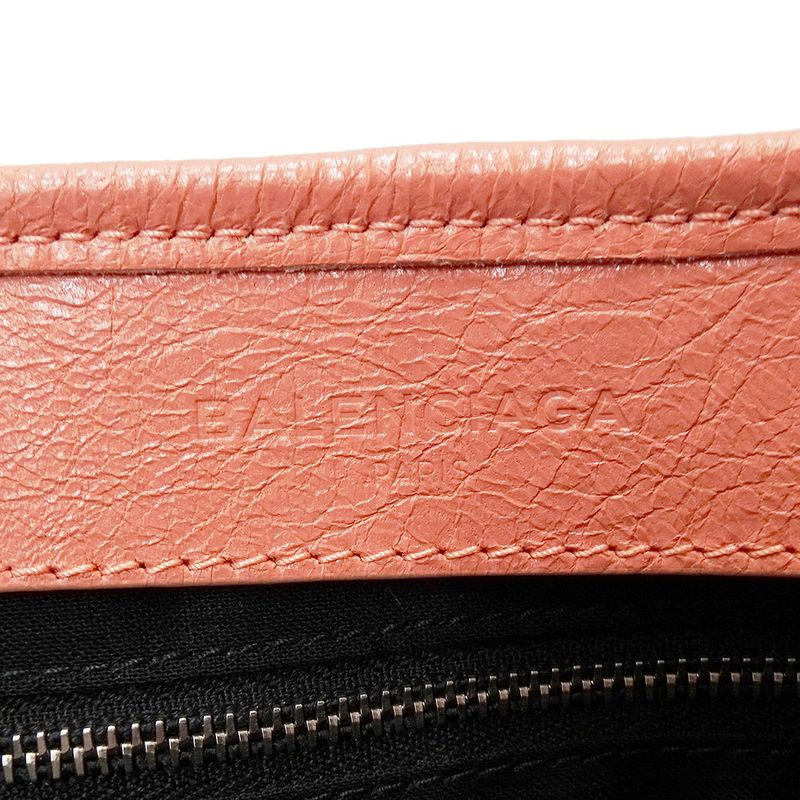 Balenciaga 2-Way Shoulder Bag Leather Navy Cabas XS Salmon Pink Handheld
