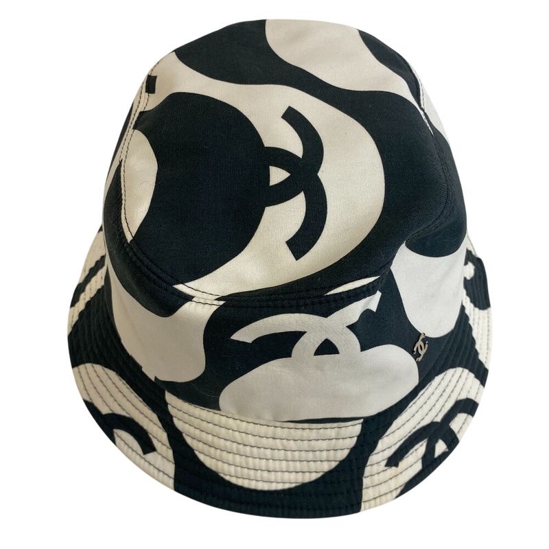 Chanel Bucket Hat CC Logo Cotton Hat Black