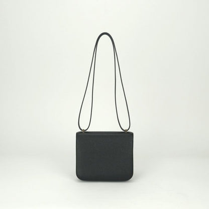 Hermes Constance 3 Mini 18 Shoulder Bag Epsom Noir Black Gold Veau