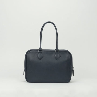 Hermes Plume 28 Tote Color Blue Indigo Blueindigo Navy Silver Handbag Business