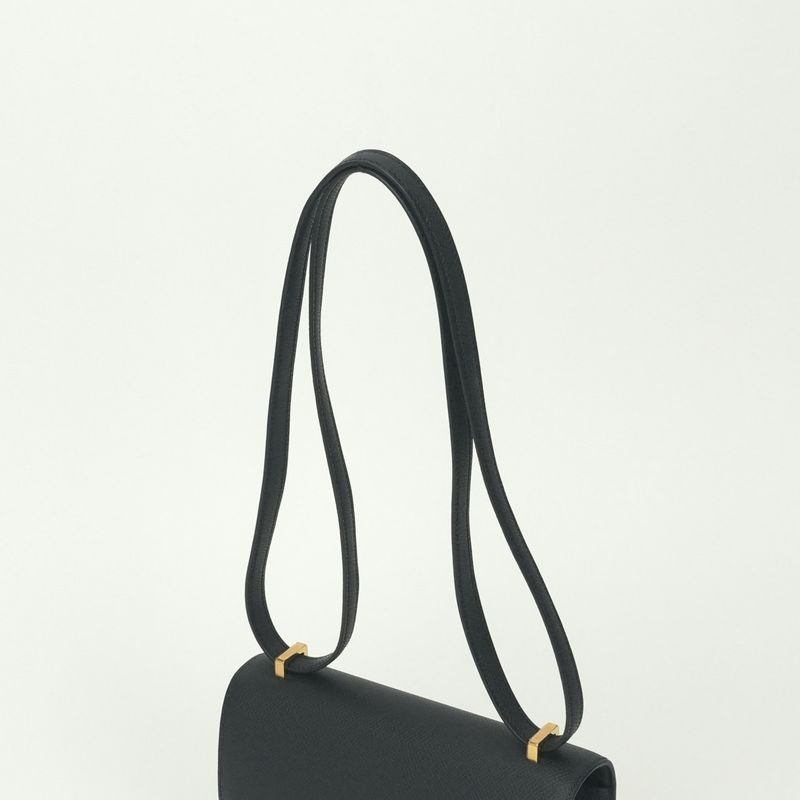 Hermes Constance 3 Mini 18 Shoulder Bag Epsom Noir Black Gold Veau