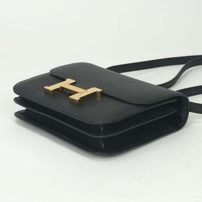 Hermes Constance 3 Mini 18 Shoulder Bag Epsom Noir Black Gold Veau