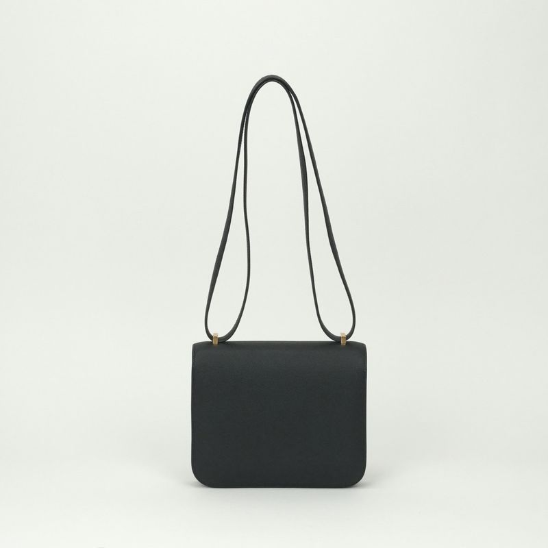Hermes Constance 3 Mini 18 Shoulder Bag Epsom Noir Black Gold Veau