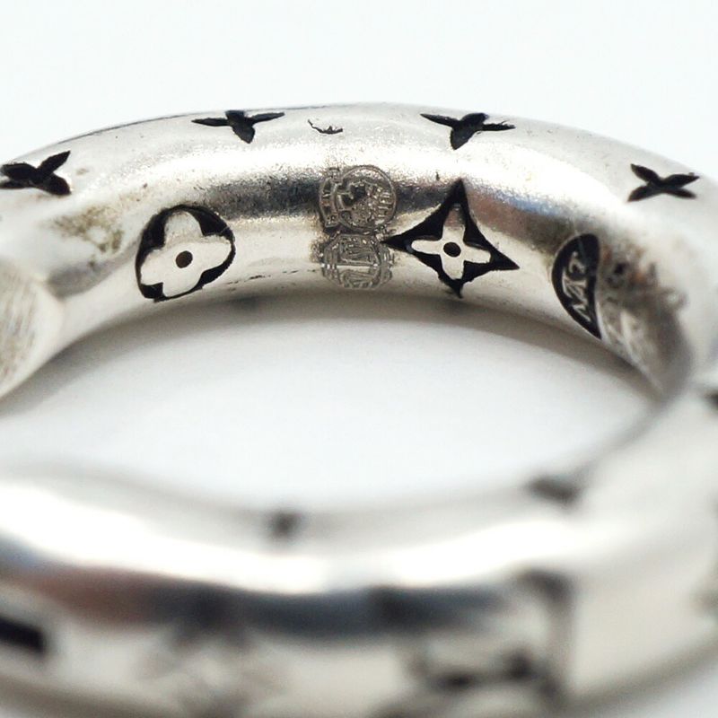 Louis Vuitton Hoop Earrings LV Bamboo Single Silver