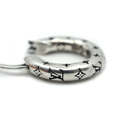Louis Vuitton Hoop Earrings LV Bamboo Single Silver