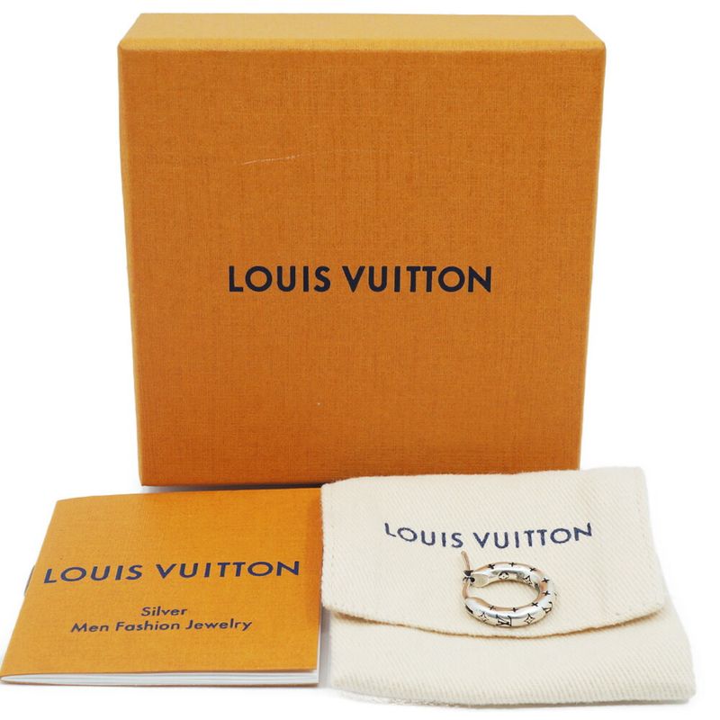 Louis Vuitton Hoop Earrings LV Bamboo Single Silver