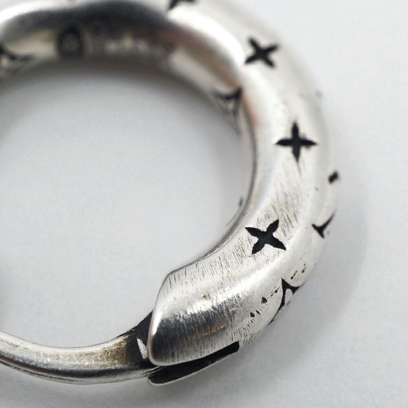 Louis Vuitton Hoop Earrings LV Bamboo Single Silver