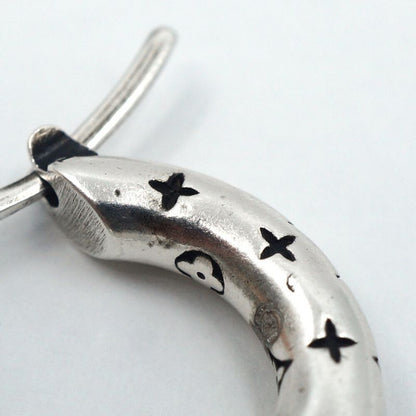 Louis Vuitton Hoop Earrings LV Bamboo Single Silver