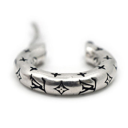 Louis Vuitton Hoop Earrings LV Bamboo Single Silver