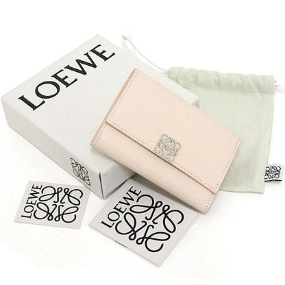 Loewe Anagram Vertical Wallet Small Pebble Grain Calf Trifold Talco