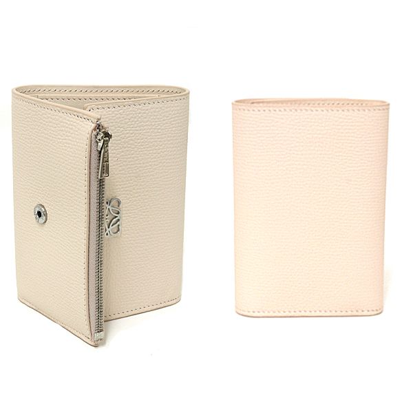 Loewe Anagram Vertical Wallet Small Pebble Grain Calf Trifold Talco