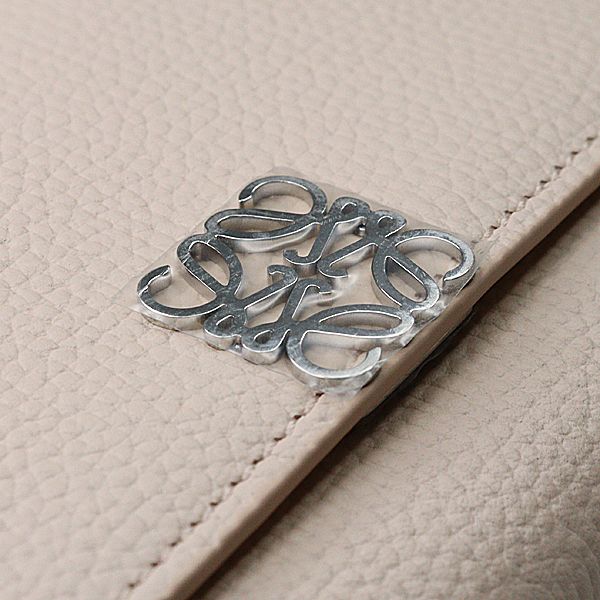 Loewe Anagram Vertical Wallet Small Pebble Grain Calf Trifold Talco