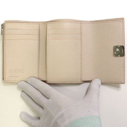 Loewe Anagram Vertical Wallet Small Pebble Grain Calf Trifold Talco