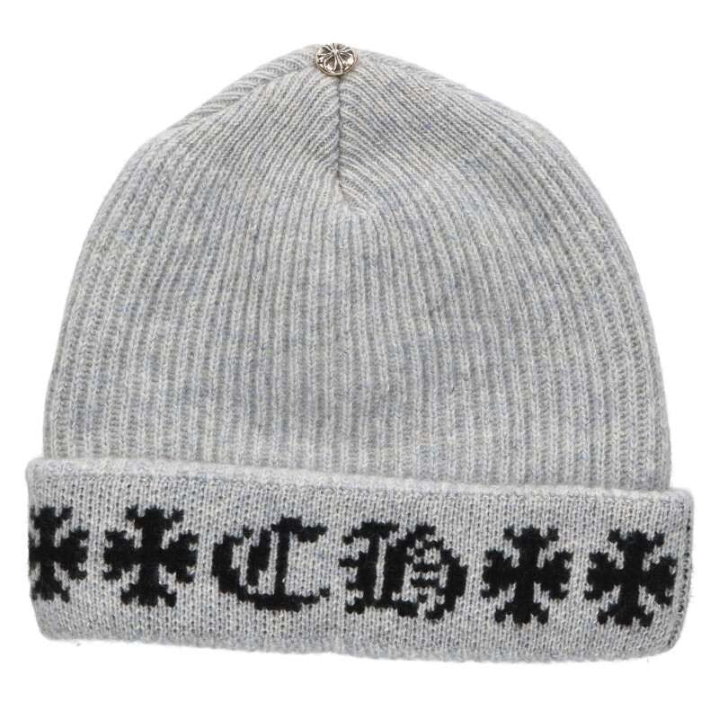 Chrome Hearts Big Daddy Cross Button CH Plus Embroidery Cashmere Knit Hat