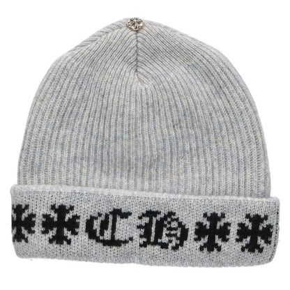 Chrome Hearts Big Daddy Cross Button CH Plus Embroidery Cashmere Knit Hat