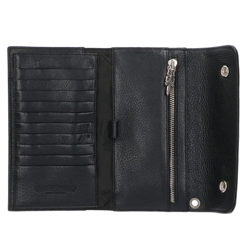 Chrome Hearts Wave Cross Ball Button Leather Wallet
