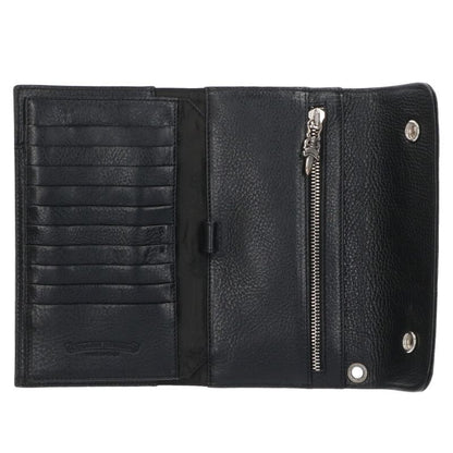 Chrome Hearts Wave Cross Ball Button Leather Wallet