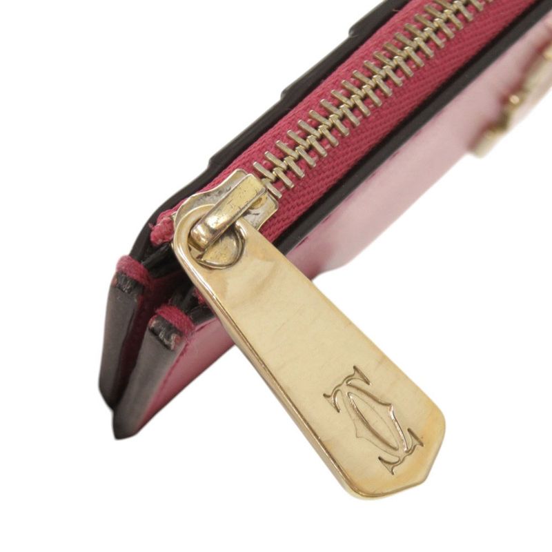 Cartier Double C de Cartier Leather Pink Card Case Coin
