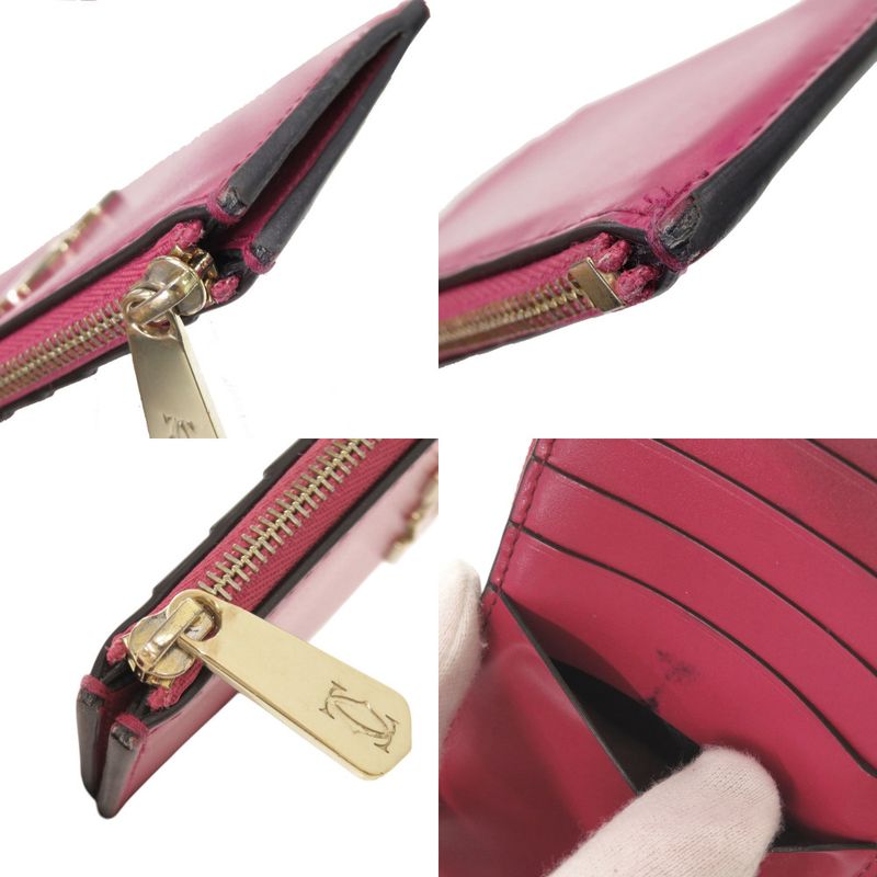 Cartier Double C de Cartier Leather Pink Card Case Coin