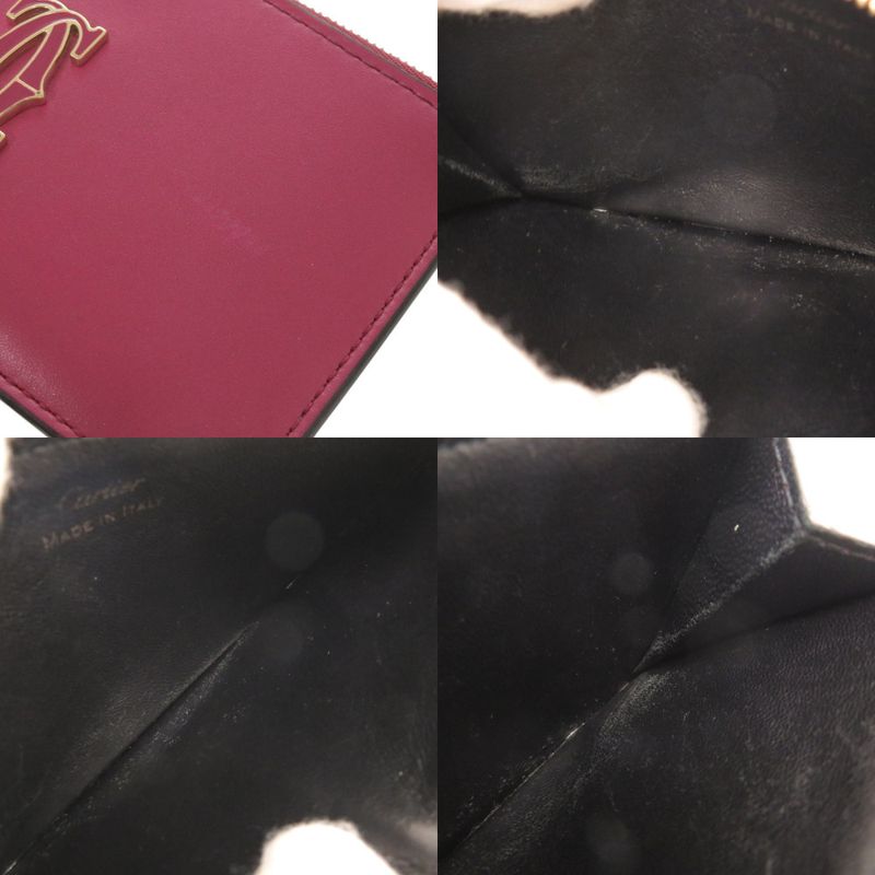 Cartier Double C de Cartier Leather Pink Card Case Coin
