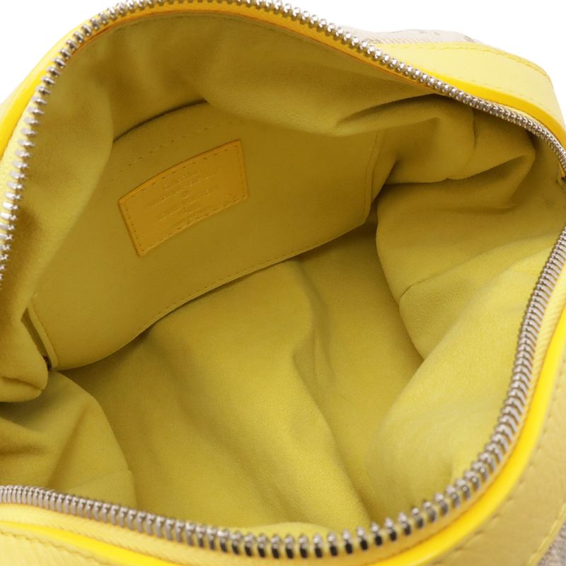 Louis Vuitton Monogram Denim Pochette Round Shoulder Bag Jaune Yellow