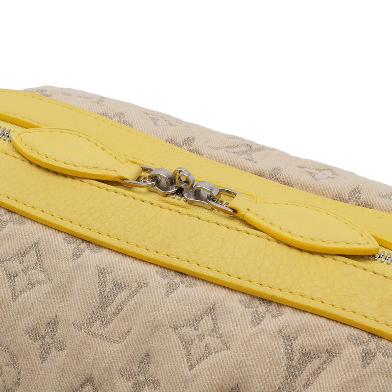Louis Vuitton Monogram Denim Pochette Round Shoulder Bag Jaune Yellow
