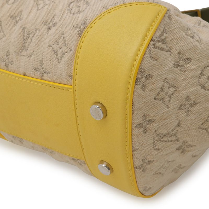 Louis Vuitton Monogram Denim Pochette Round Shoulder Bag Jaune Yellow