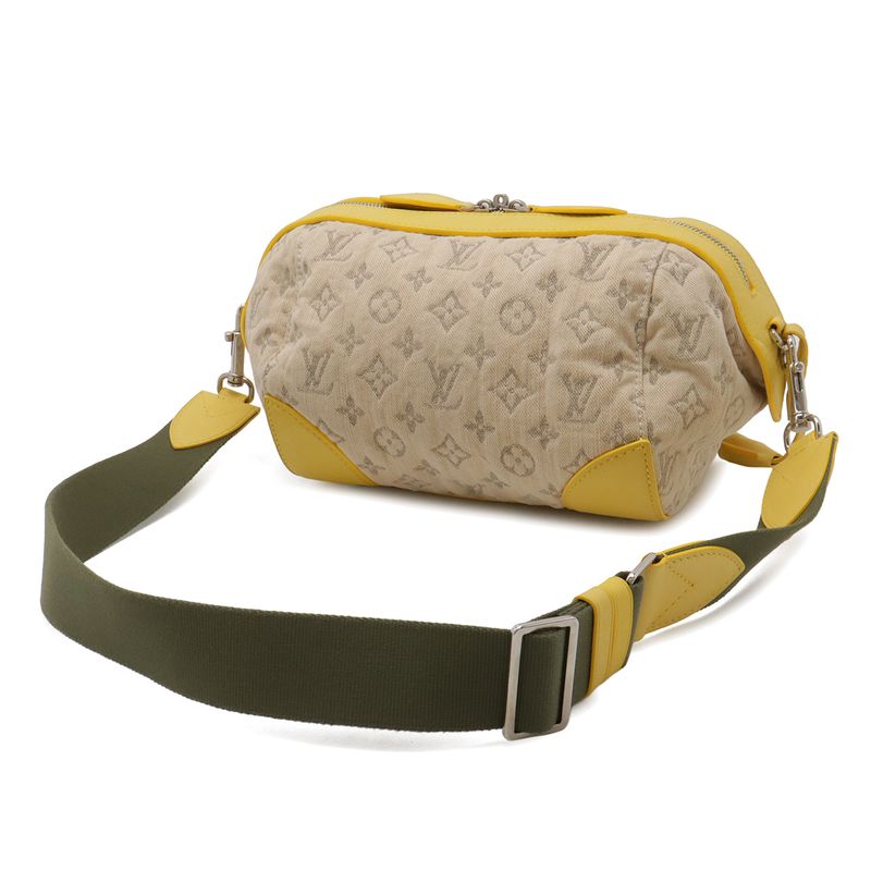Louis Vuitton Monogram Denim Pochette Round Shoulder Bag Jaune Yellow