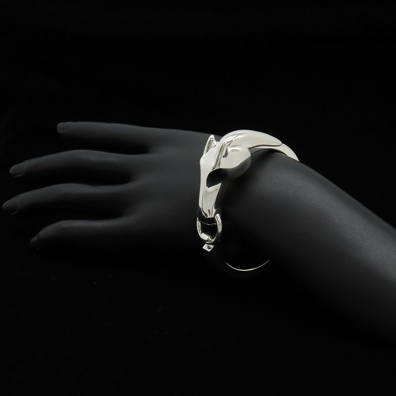 Hermes Gallop Bracelet Bangle Horse Motif Silver