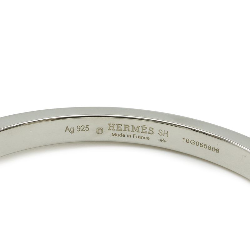Hermes Gallop Bracelet Bangle Horse Motif Silver