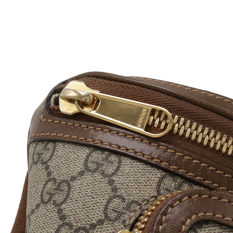 Gucci Interlocking GG Supreme Belt Bag Waist Pouch Leather Beige Brown