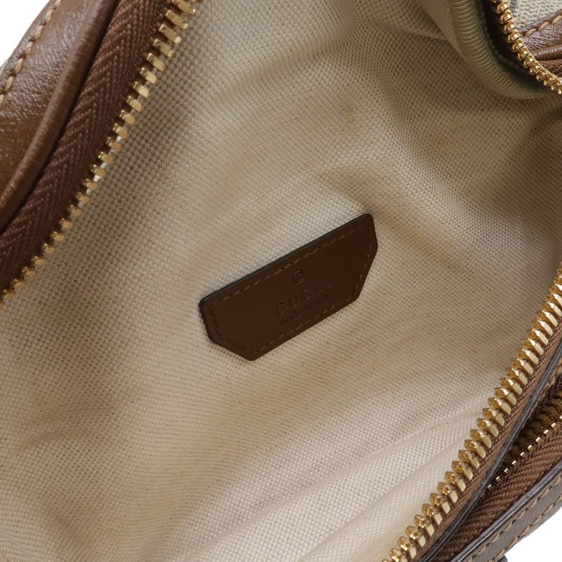 Gucci Interlocking GG Supreme Belt Bag Waist Pouch Leather Beige Brown