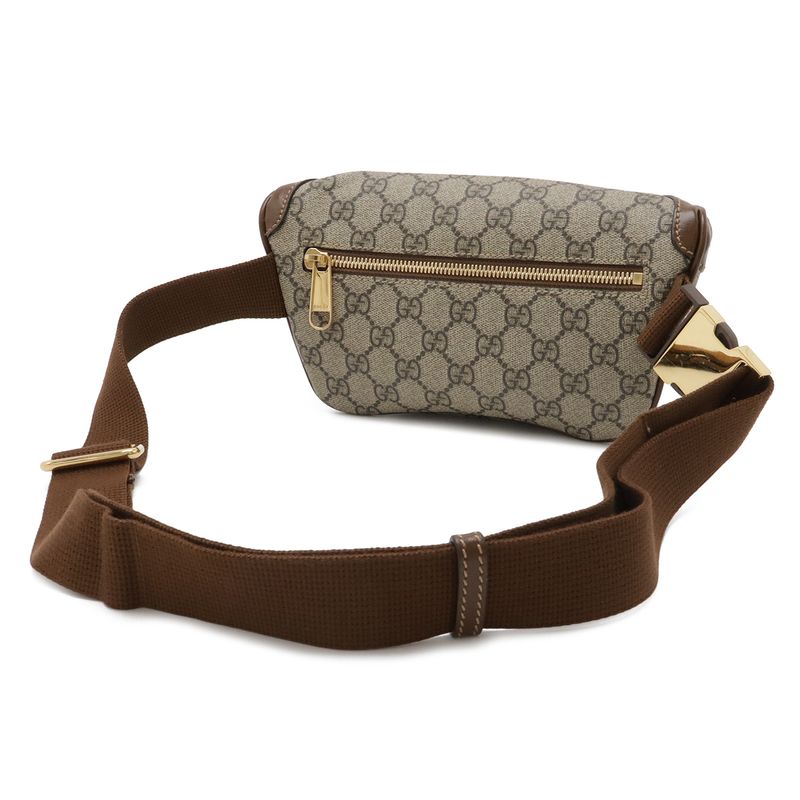 Gucci Interlocking GG Supreme Belt Bag Waist Pouch Leather Beige Brown