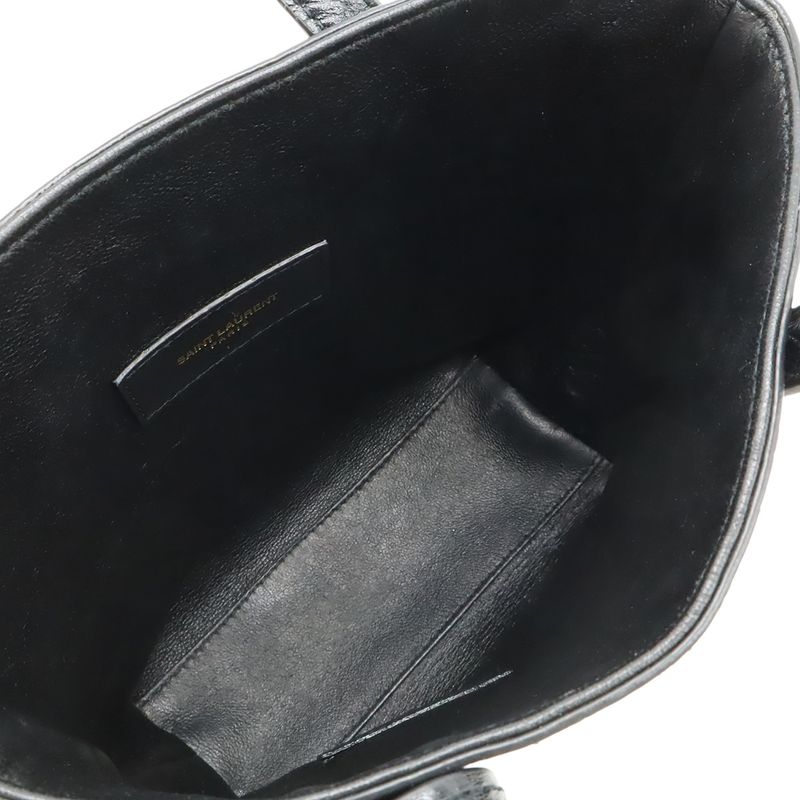 Saint Laurent Paris YSL Mini Toy Shopping 2-Way Shoulder Bag Croco
