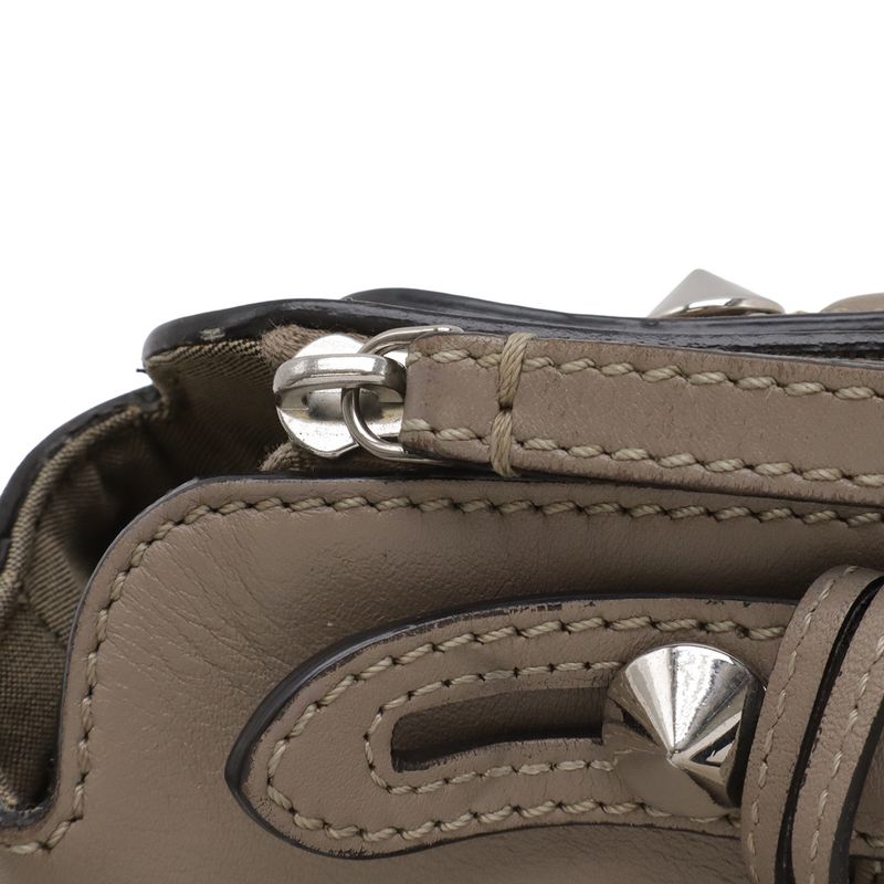 Fendi by the Way 2-Way Shoulder Bag Leather Grey Silver