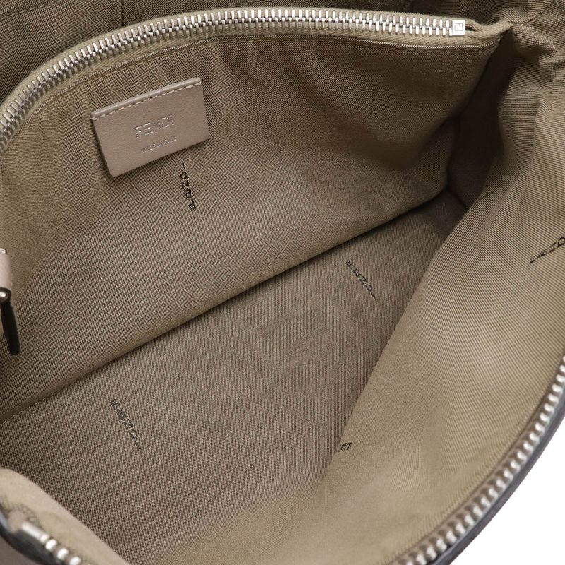 Fendi by the Way 2-Way Shoulder Bag Leather Grey Silver