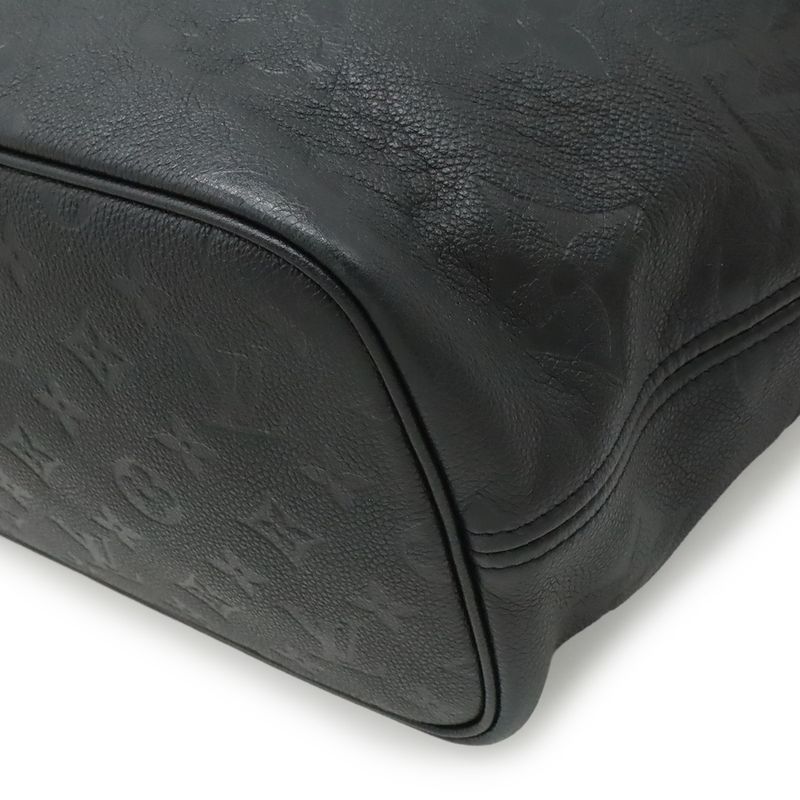 Louis Vuitton Monogram Empreinte Neverfull MM Tote Shoulder Bag Leather Noir