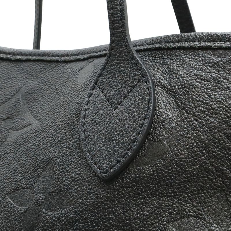 Louis Vuitton Monogram Empreinte Neverfull MM Tote Shoulder Bag Leather Noir