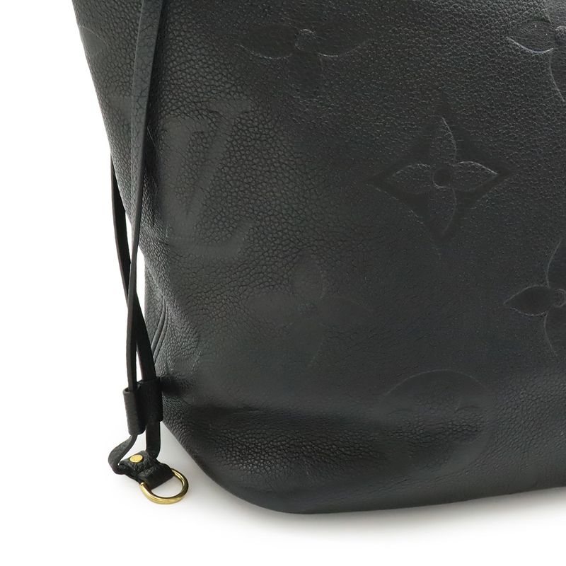 Louis Vuitton Monogram Empreinte Neverfull MM Tote Shoulder Bag Leather Noir