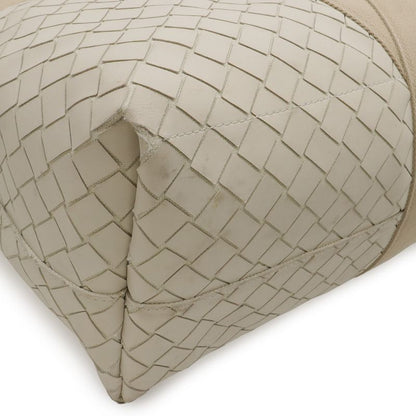 Bottega Veneta Intrecciato Scorpito Tote Largeto Shoulder Bag Ivory