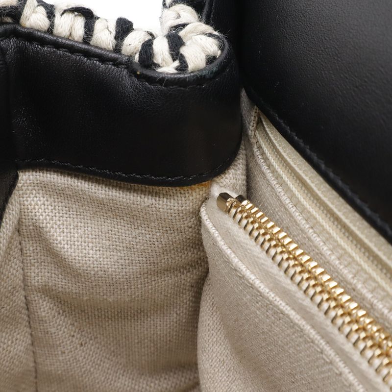 Chanel Coco Handle 29 S Top Handbag 2-Way Chain Shoulder Tweed Black White Gold